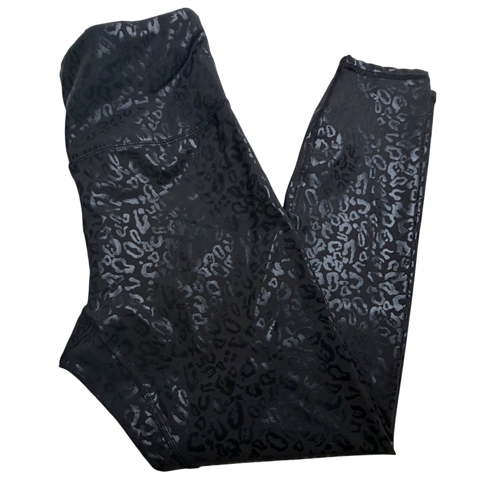 RBX Women Black Leopard Print High Waisted Activewear Leggings Size Medium